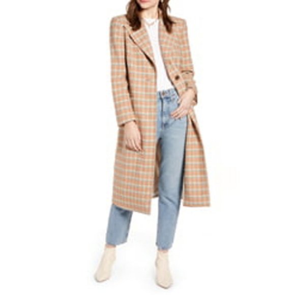 Single Breasted Plaid Wool Blend Topper NWT - Picture 1 of 7